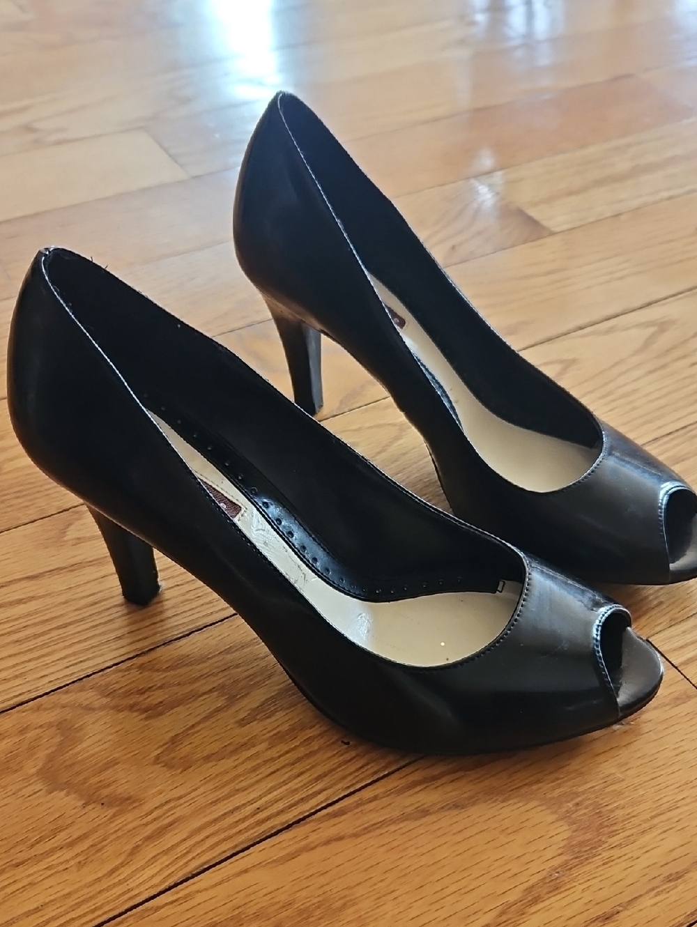 Lela Rose Black Peep-Toe Heels